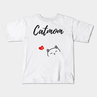 Catmom design with cute cat and hearts Kids T-Shirt